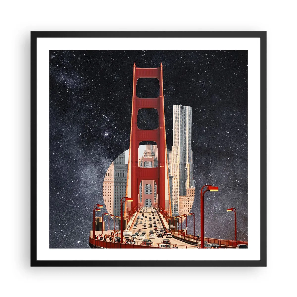 Plakat i sort ramme - Altid i centrum - 60x60 cm