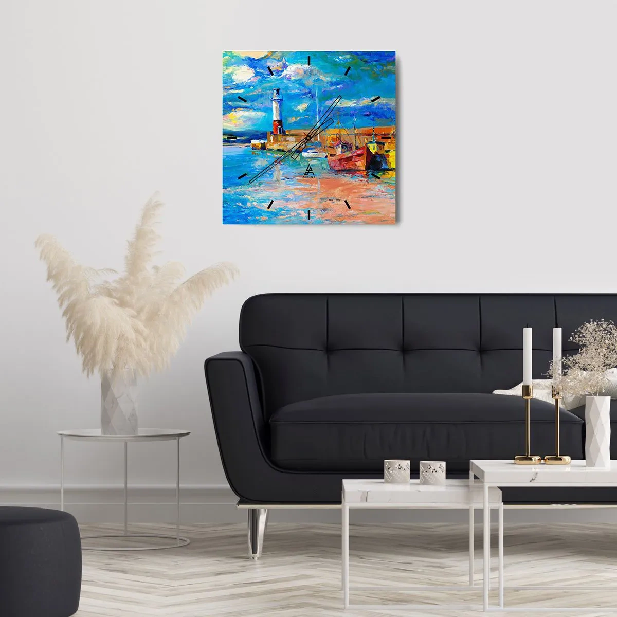 Vægur, Uret - Eftermiddag i regnbuebugten - 40x40 cm