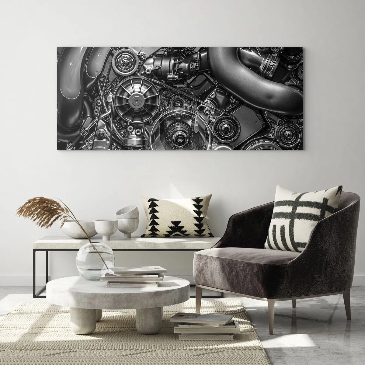 Billede på glas - Mekanikkens poesi - 120x50 cm