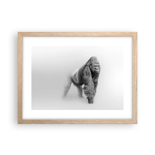 Plakat i ramme af lyst egetræ - Selvsikker på sin styrke - 40x30 cm