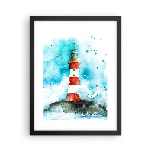 Plakat i sort ramme - Elementernes enhed - 30x40 cm