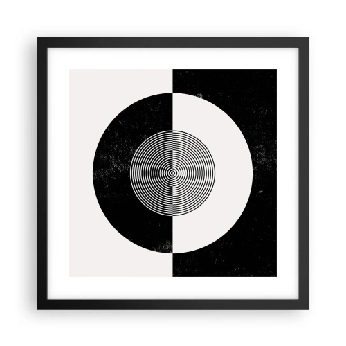 Plakat i sort ramme - Harmoni i sort og hvidt - 40x40 cm