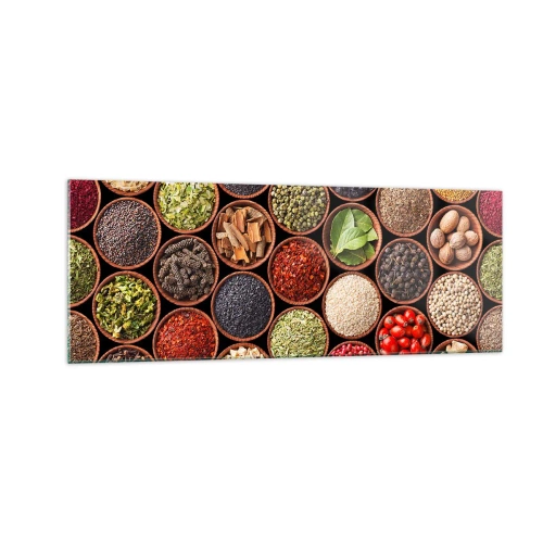 Billede på glas - Alle verdens smage - 140x50 cm