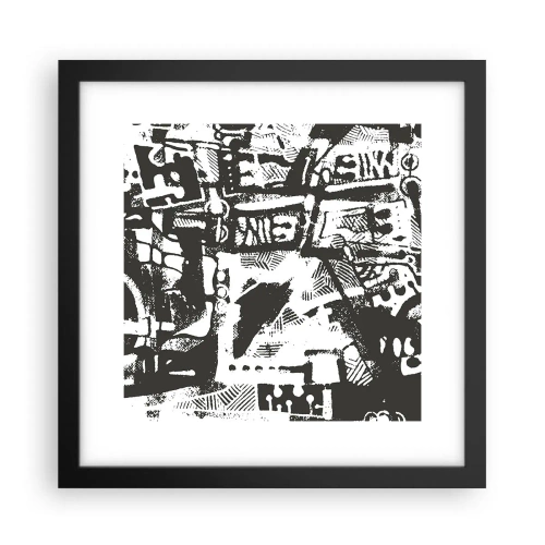 Plakat i sort ramme - Orden eller kaos? - 30x30 cm