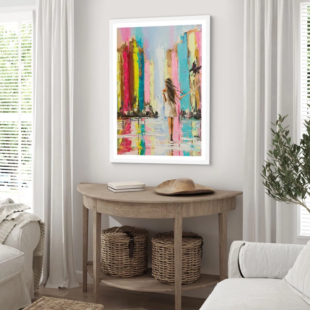 Plakat i hvid ramme - Følg mig - 70x100 cm