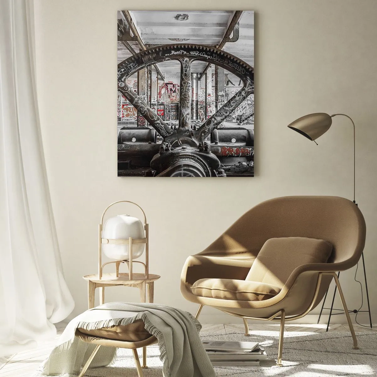 Billede på glas - Fabrikkens hemmelige liv - 50x70 cm