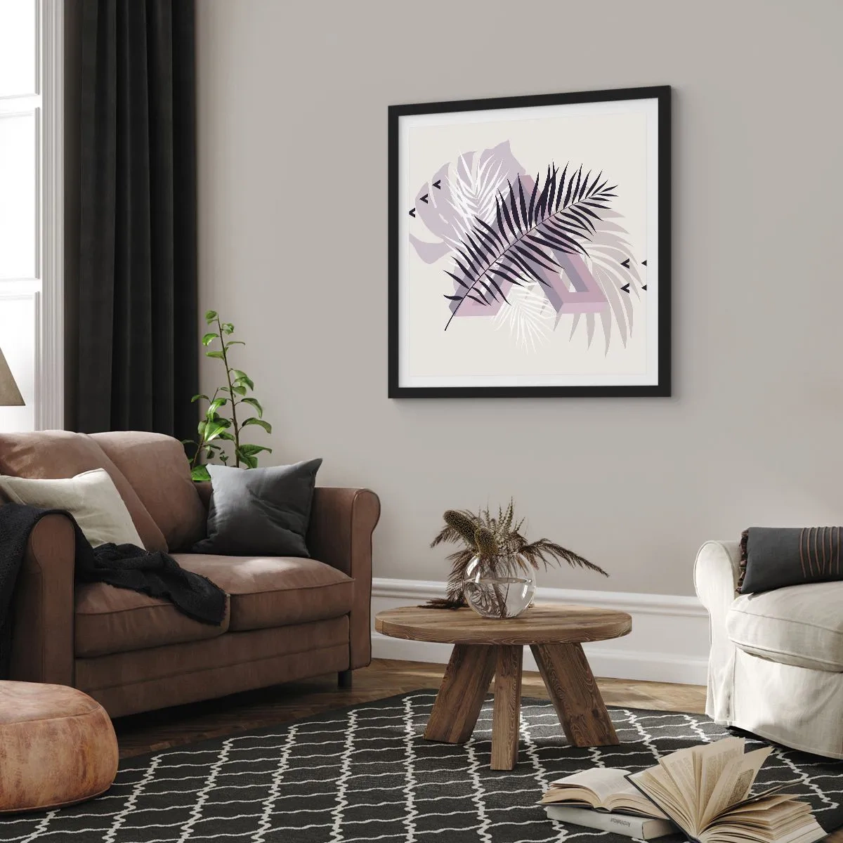 Plakat i sort ramme - Skygge af en skygge - 50x50 cm