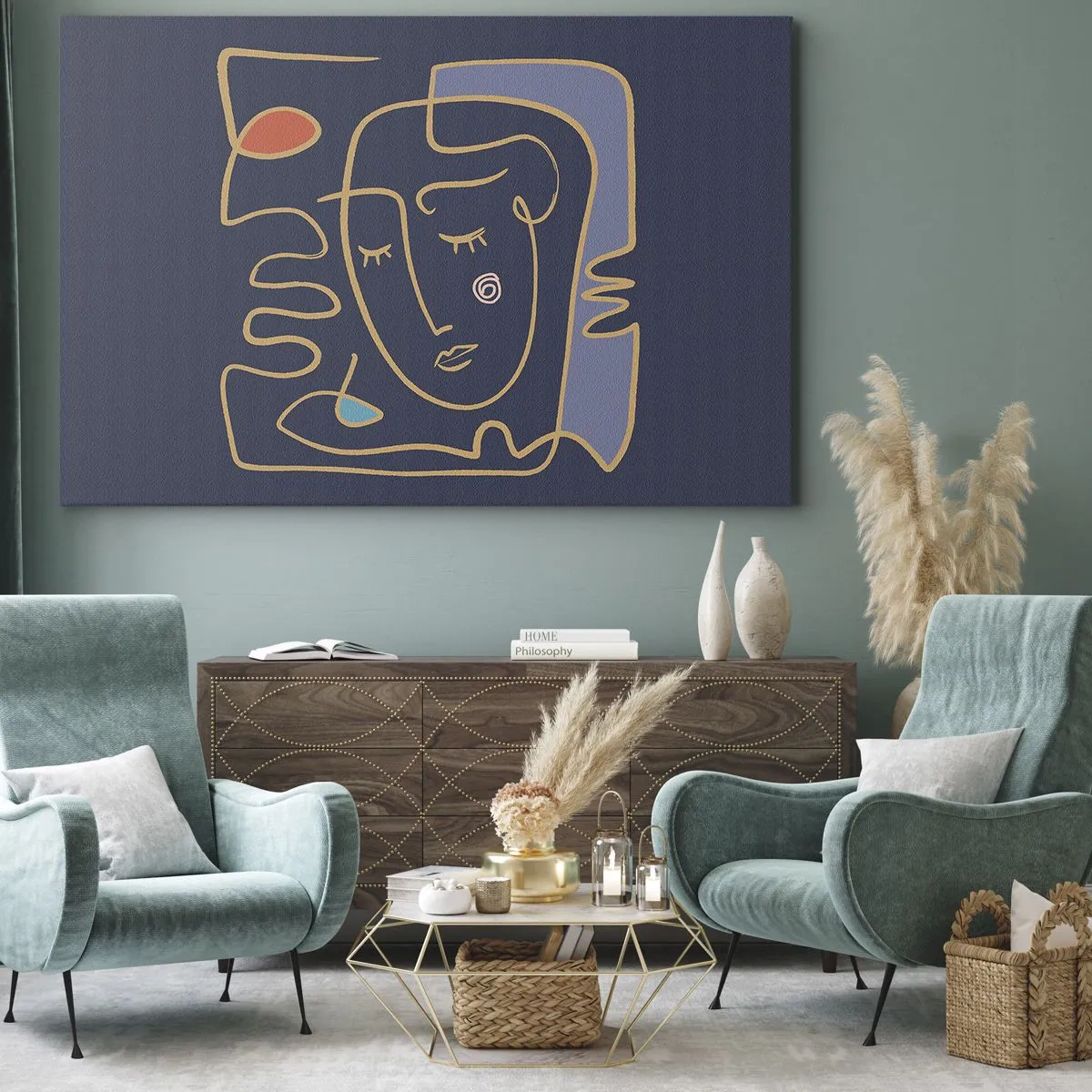 Lærredstryk - Billede på lærred - I drømmerier - 100x70 cm