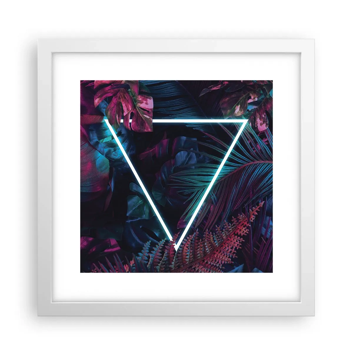 Plakat i hvid ramme - Have i disco-stil - 30x30 cm