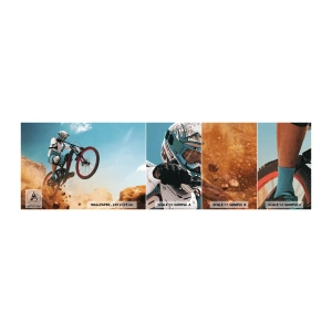 Prøve Fototapet Selvklæbende Deluxe Sticker - Cykel-dæmonisk galskab - Cykel, Fart, Sportskonkurrencer - 100x30 cm