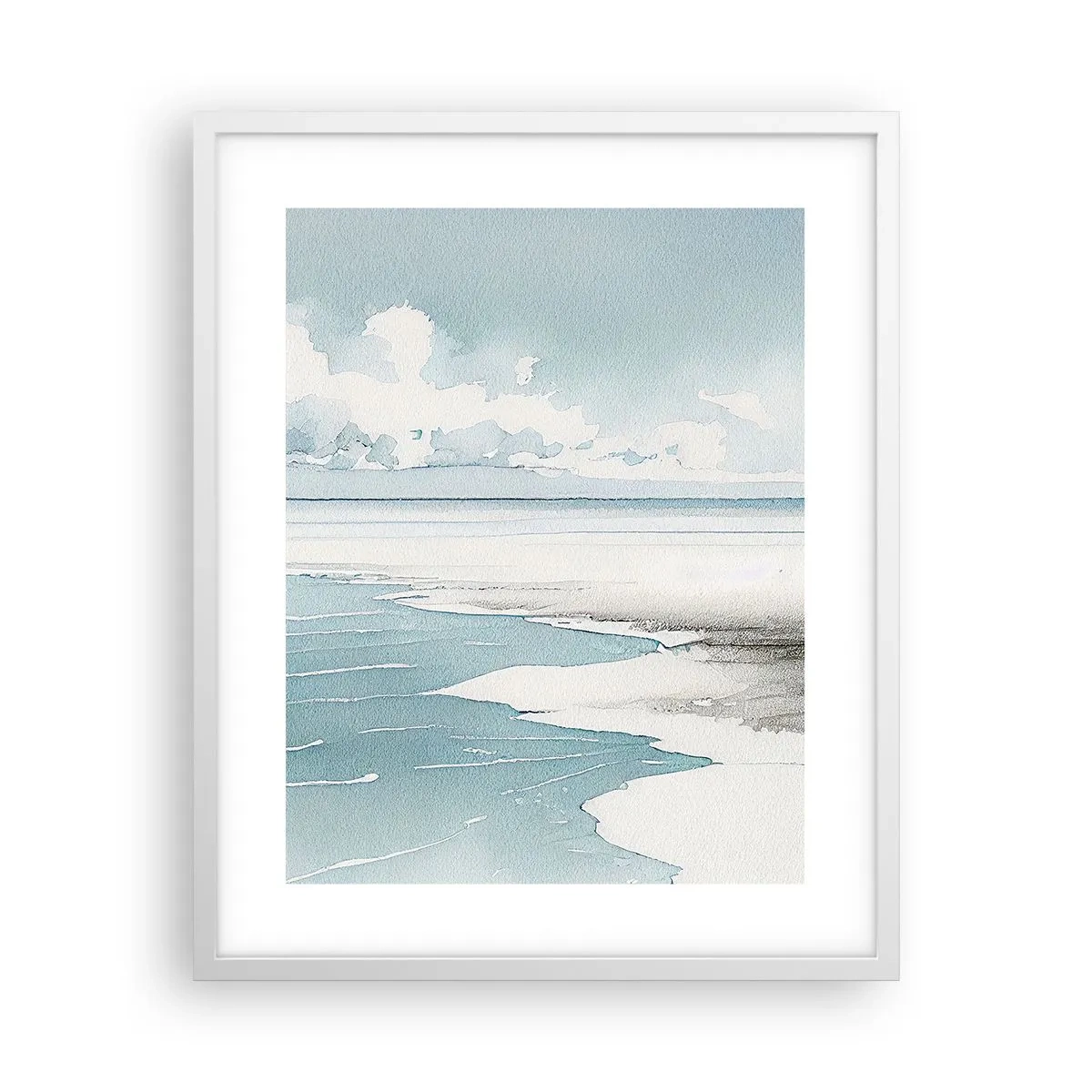 Plakat i hvid ramme - Blidt tidevand - 40x50 cm