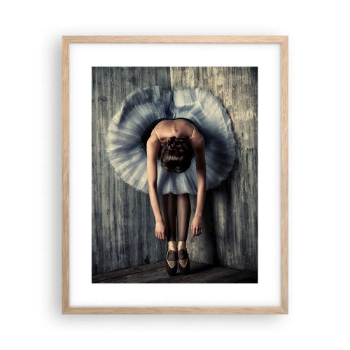 Plakat i ramme af lyst egetræ - Når musikken stopper - 40x50 cm