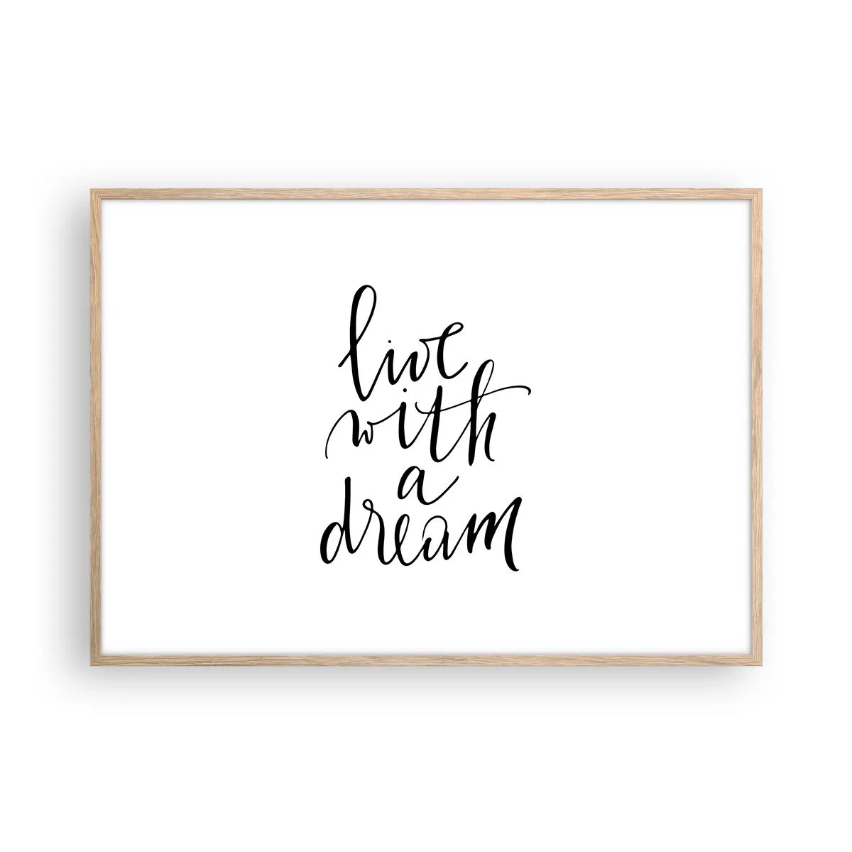 Plakat i ramme af lyst egetræ - Of course - 100x70 cm