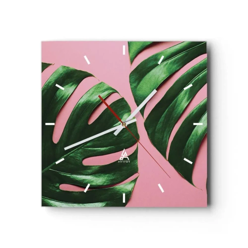 Vægur, Uret - Grønt rendez-vous - 30x30 cm