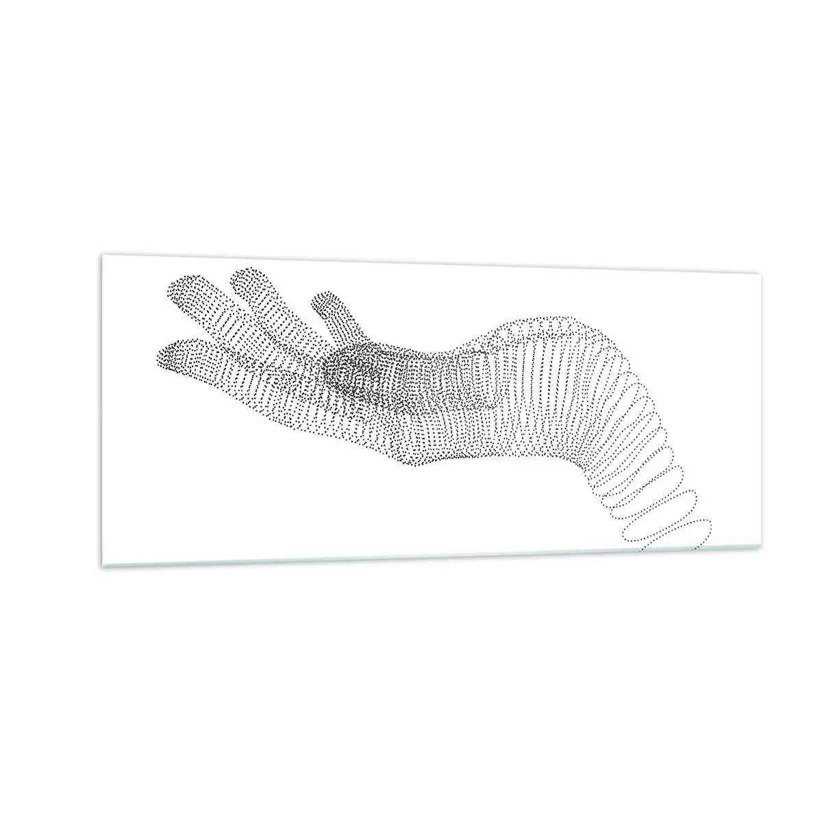 Billede på glas - Fjedrende hånd - 100x40 cm