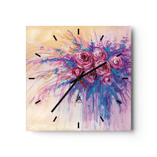 Vægur, Uret - Rose springvand - 30x30 cm