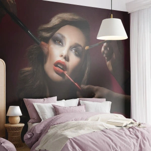 Fototapet Selvklæbende Deluxe Sticker - Smukke drømmende - Kvinde, Makeup, Skuespillerinde - 200x140 cm