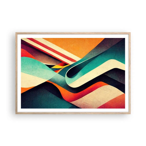 Plakat i ramme af lyst egetræ - Intens komposition - 100x70 cm