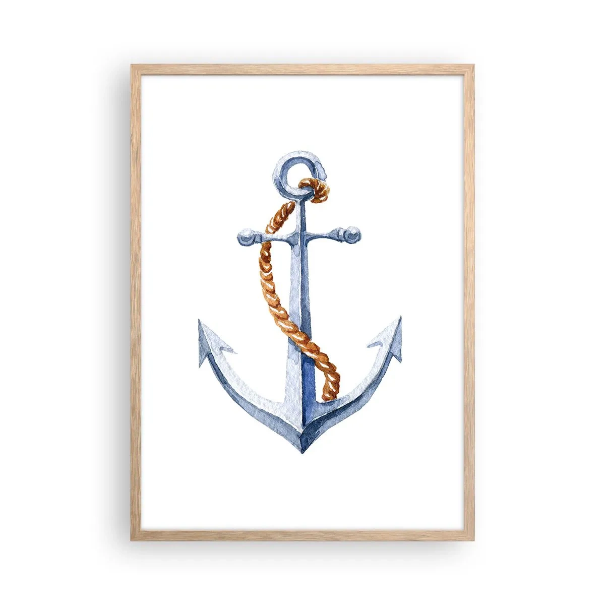 Plakat i ramme af lyst egetræ - Ahoj eventyr! - 50x70 cm