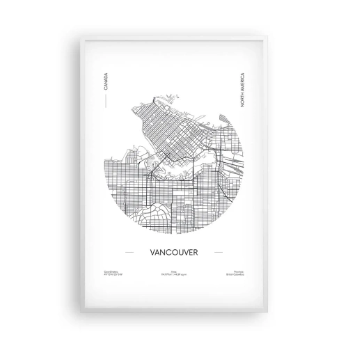 Plakat i hvid ramme - Anatomi af Vacouver - 61x91 cm
