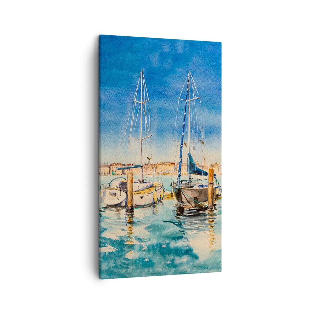Lærredstryk - Billede på lærred - Solrig lagune - 45x80 cm
