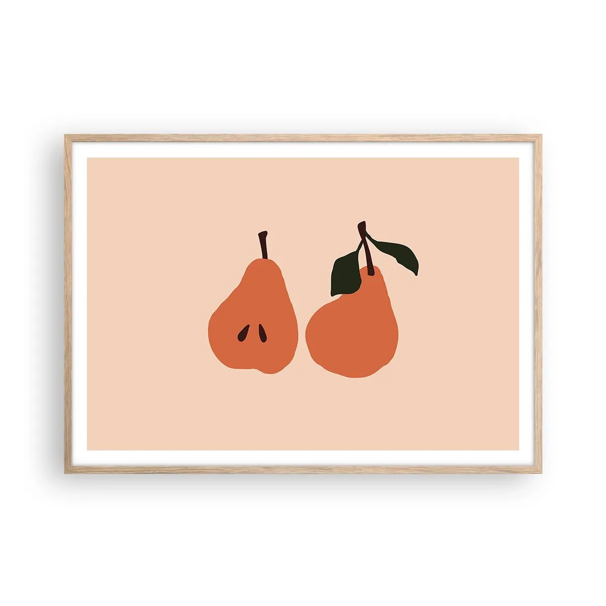 Plakat i ramme af lyst egetræ - Sødmen selv - 100x70 cm