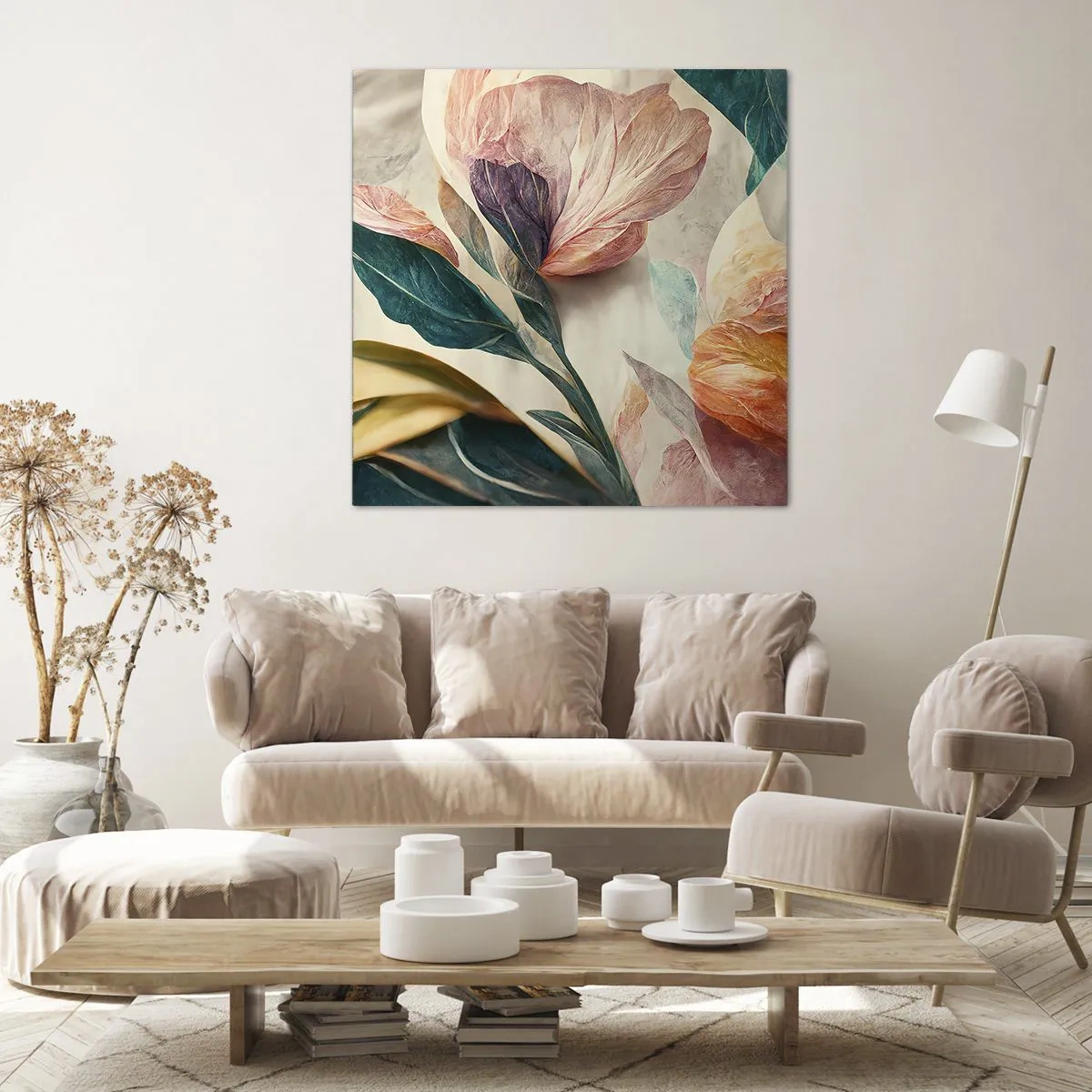 Lærredstryk - Billede på lærred - Blomster på de sydlige øer - 30x30 cm