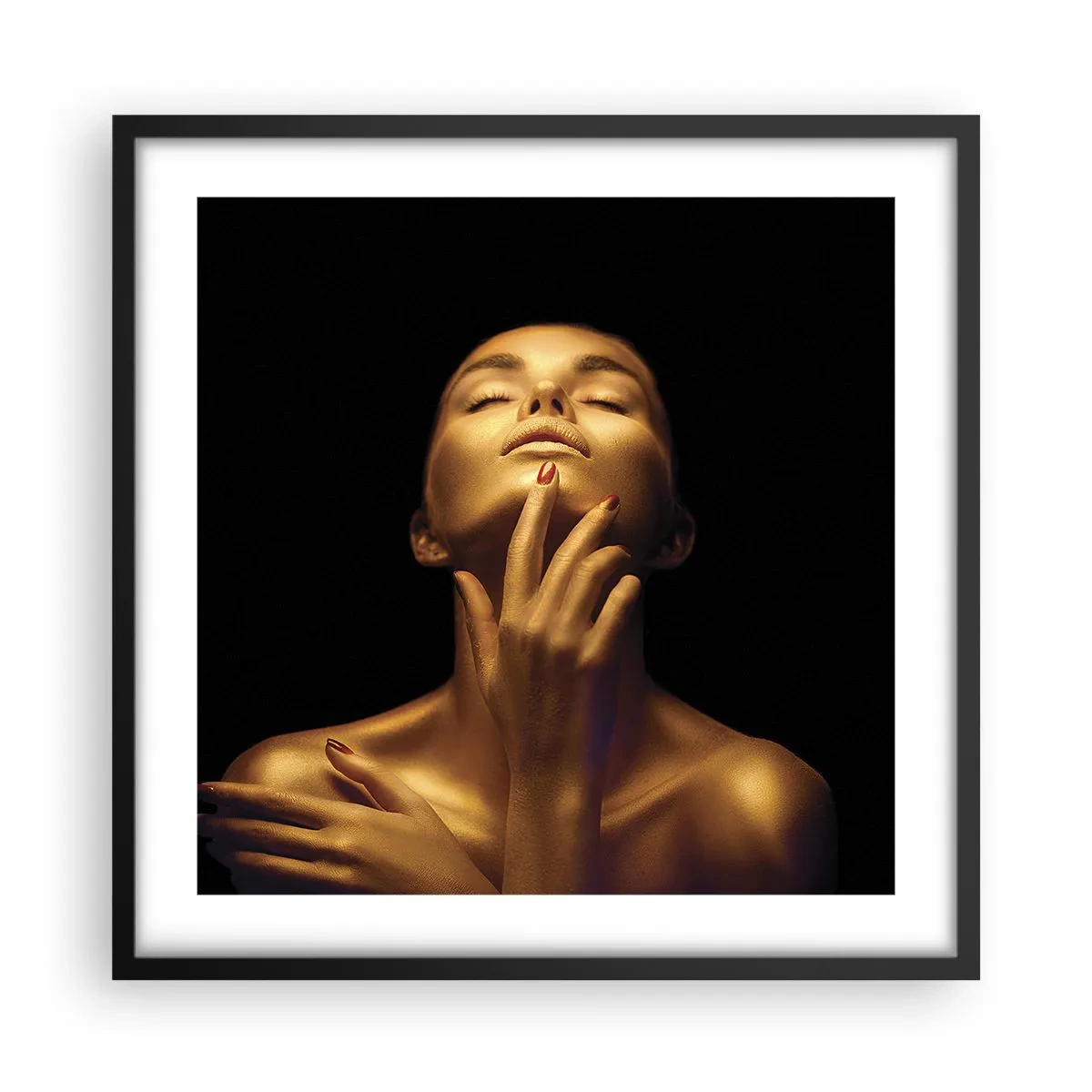 Plakat i sort ramme - Som gylden silke - 50x50 cm