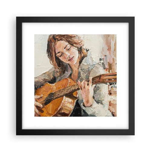 Plakat i sort ramme - Koncert for guitar og et pigehjerte - 30x30 cm
