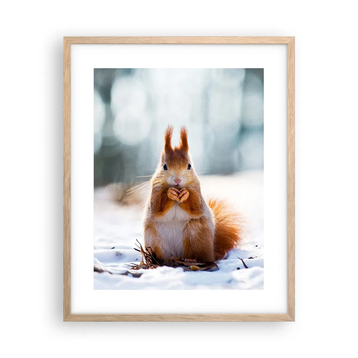 Plakat i ramme af lyst egetræ - Og hvad kigger du på? - 40x50 cm
