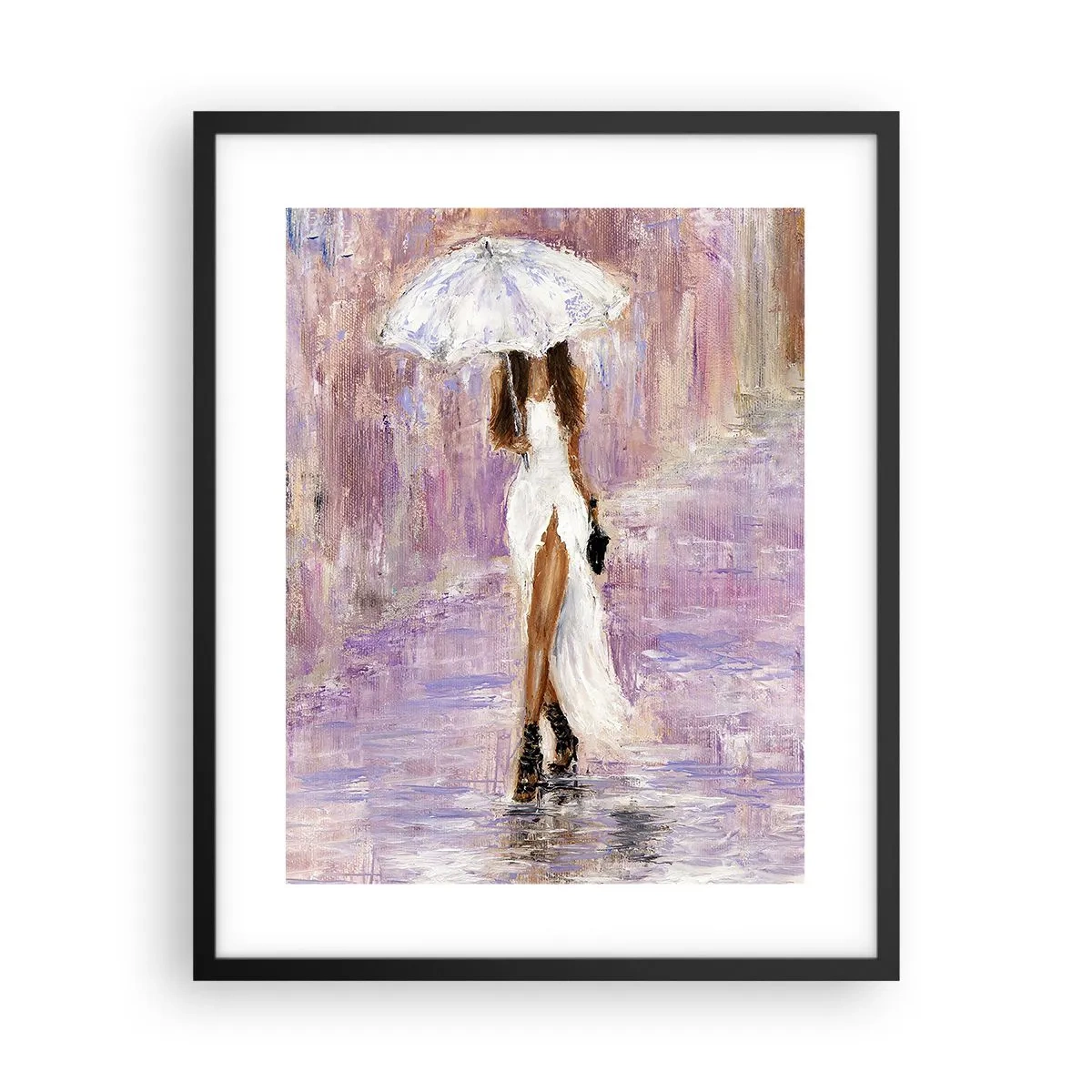 Plakat i sort ramme - I den syrenrøde regn - 40x50 cm