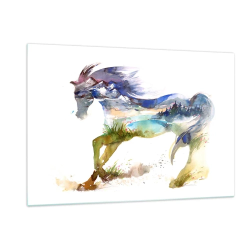 Billede på glas - Fra engen lige op til himlen - 120x80 cm