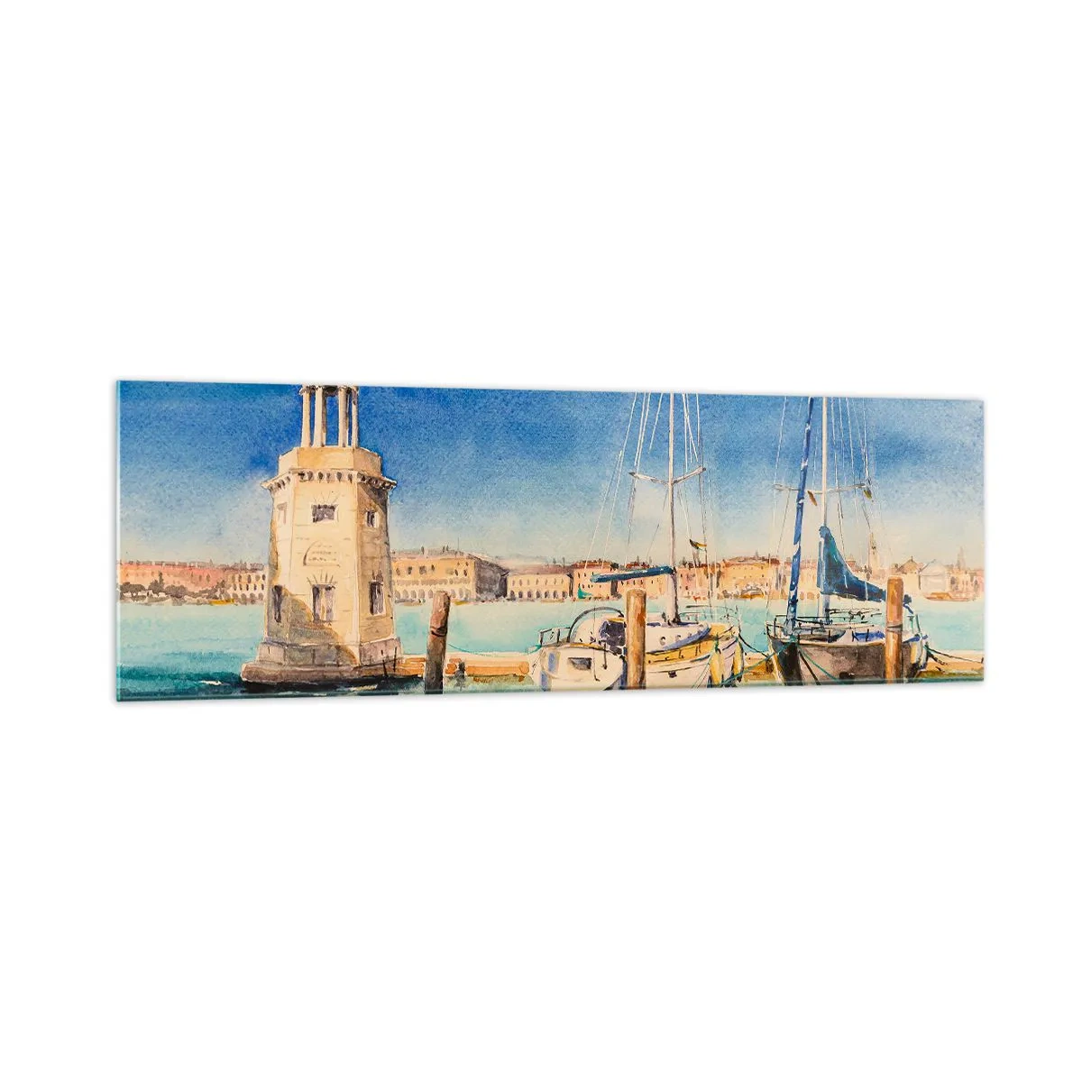 Billede på glas - Solrig lagune - 160x50 cm