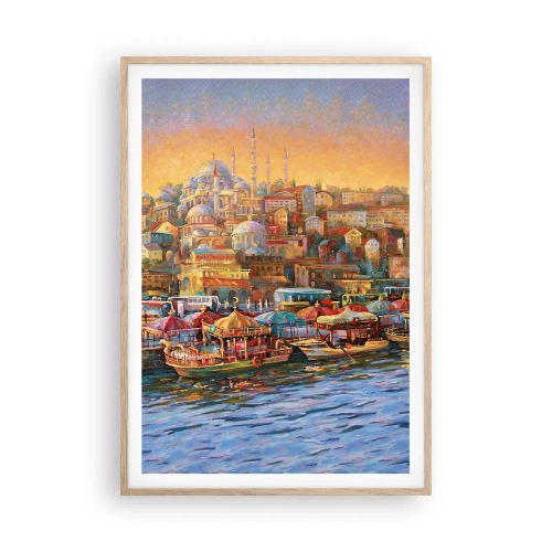 Plakat i ramme af lyst egetræ - En historie fra Istanbul - 70x100 cm