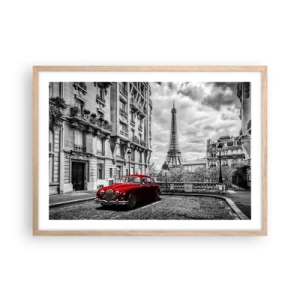 Plakat i ramme af lyst egetræ - Rovdyr i byen - 70x50 cm