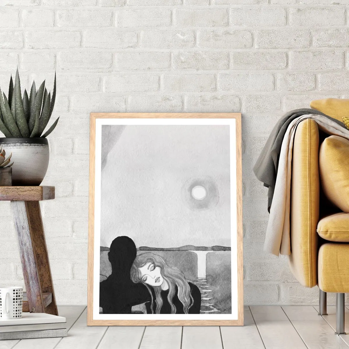 Plakat i ramme af lyst egetræ - Altid et mysterium - 61x91 cm