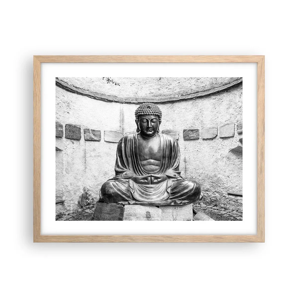 Plakat i ramme af lyst egetræ - Ved fredens kilde - 50x40 cm