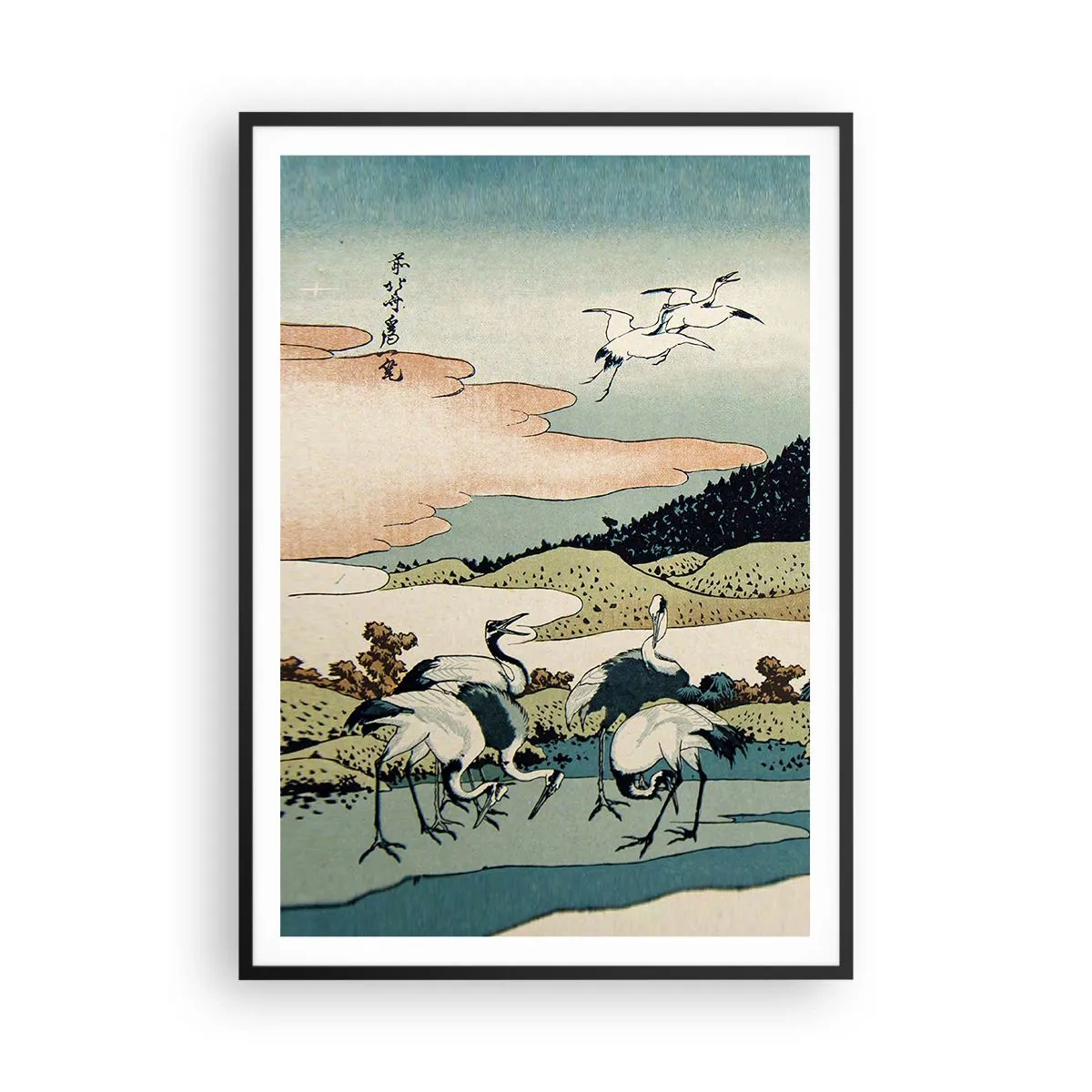 Plakat i sort ramme - I japansk ånd - 70x100 cm