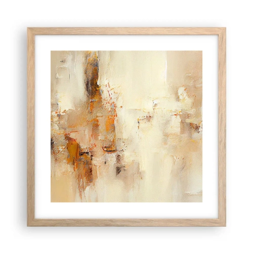 Plakat i ramme af lyst egetræ - Ravets sjæl - 40x40 cm
