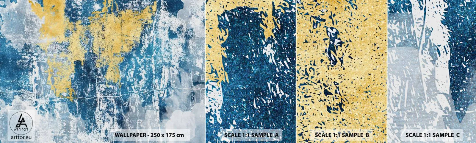 Prøve Fototapet Selvklæbende Deluxe Sticker - En fredfyldt abstraktion - Abstraktion, Stykke, Pletter - 100x30 cm