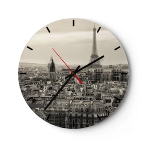 Vægur, Uret - Over Paris' hustage - 40x40 cm