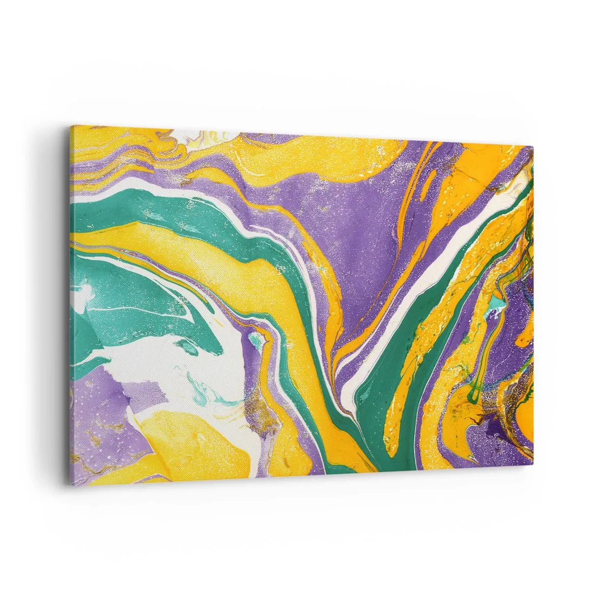 Lærredstryk - Billede på lærred - Bølger af farver - 120x80 cm