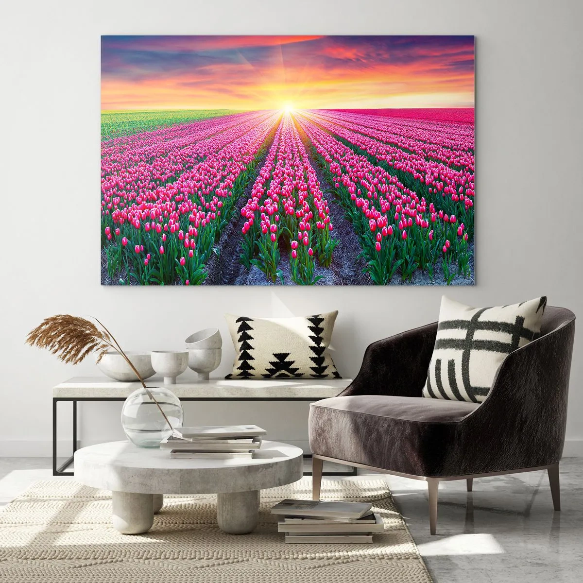 Billede på glas - Skønhedsfarm - 100x70 cm