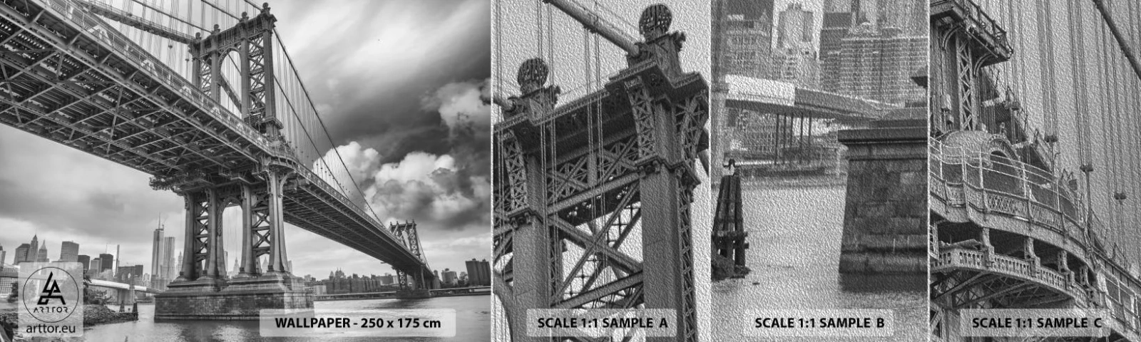 Prøve Fototapet Premium Sand - Til byens hjerte - New York, By, Manhattan - 100x30 cm