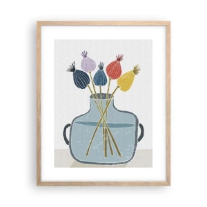 Plakat i ramme af lyst egetræ - Som et valmuefrø - 40x50 cm