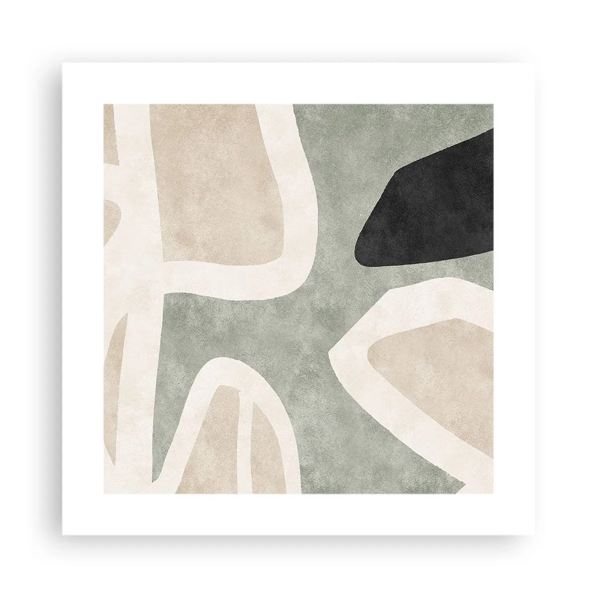 Plakat - Komposition med et sort tema - 40x40 cm