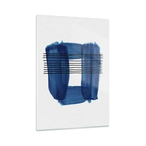 Billede på glas - Blå-sort sammensætning - 50x70 cm