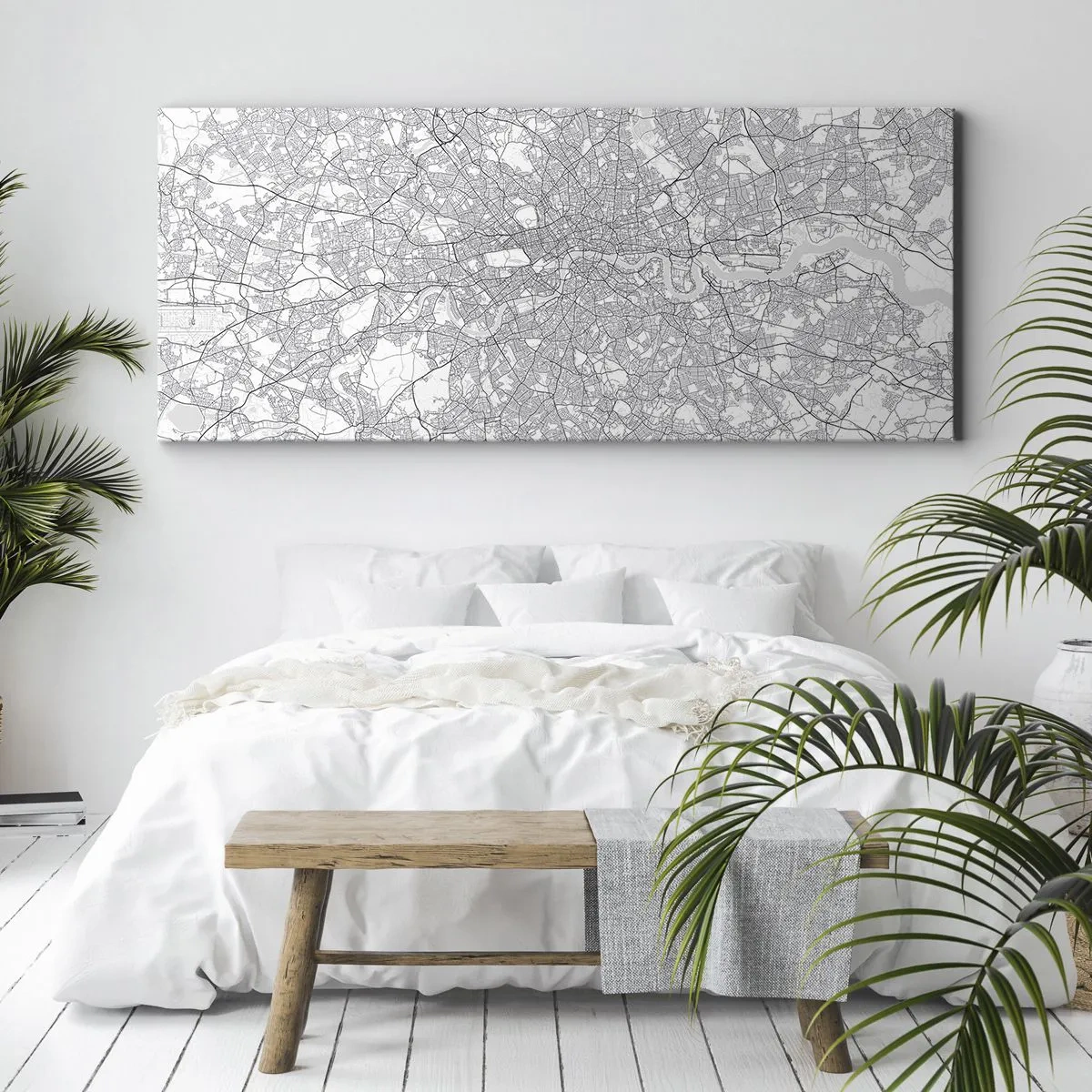 Lærredstryk - Billede på lærred - Kort over Londons labyrint - 120x50 cm