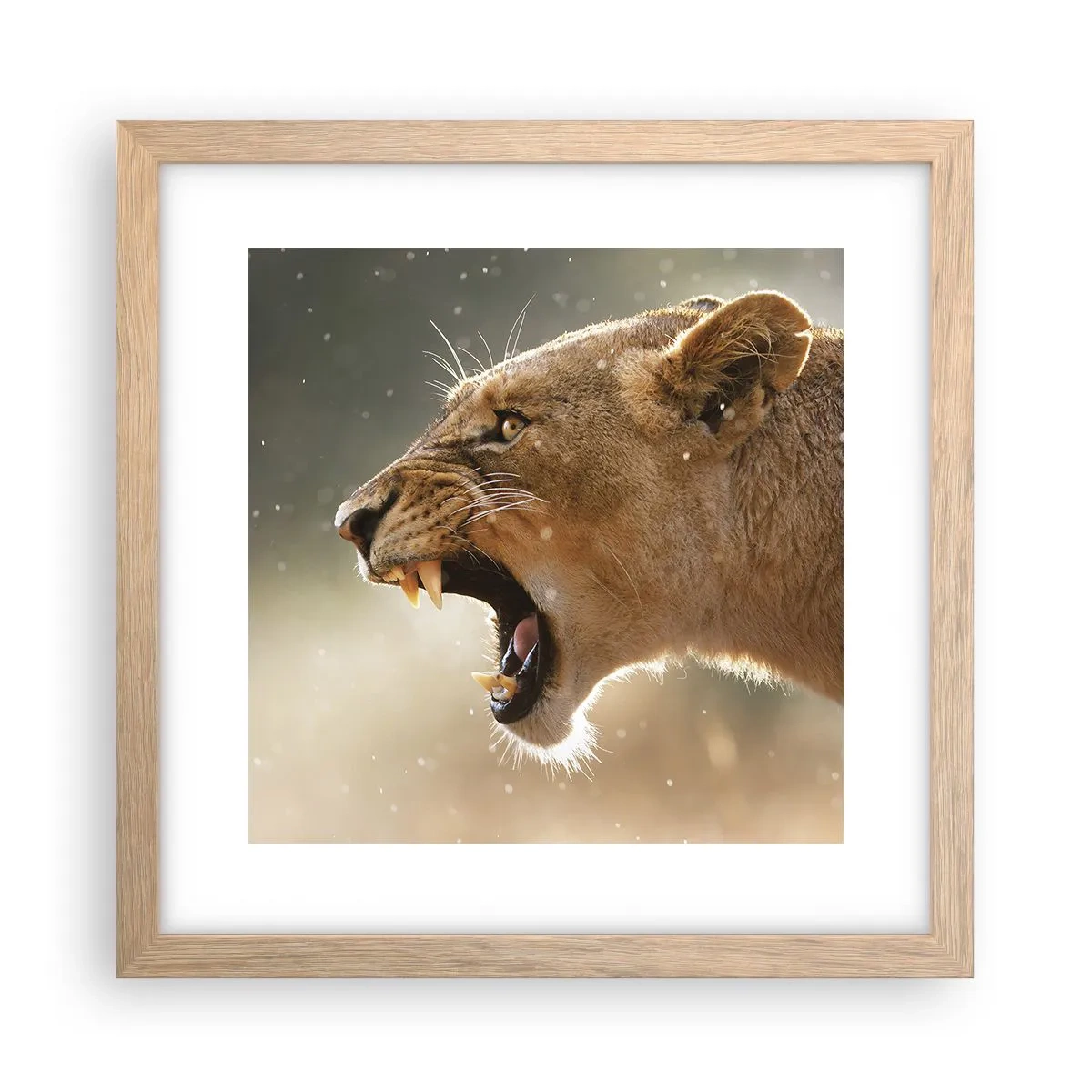 Plakat i ramme af lyst egetræ - Prøv ikke at lytte - 30x30 cm