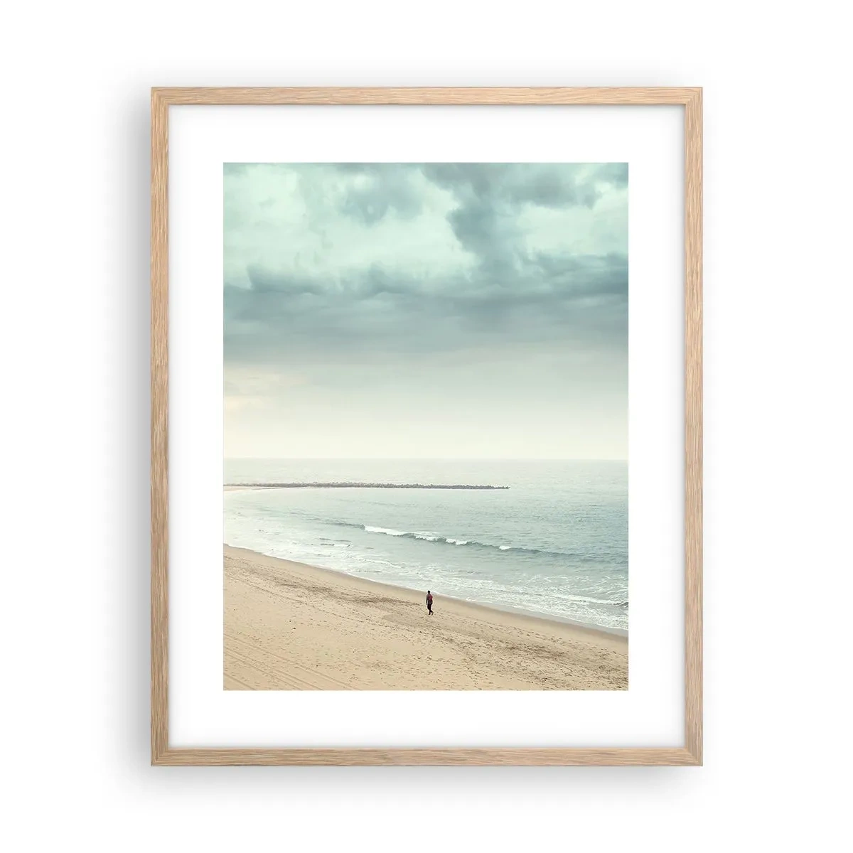 Plakat i ramme af lyst egetræ - På jagt efter fred - 40x50 cm